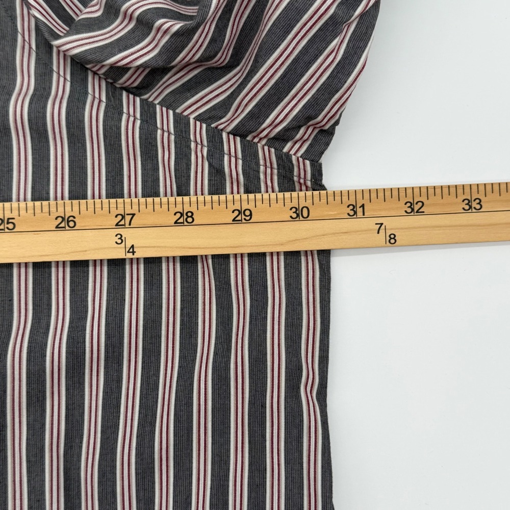 Tailorbyrd Mens 3XL Striped Button Down Shirt Grey Floral Flip Cuff Cotton - Picture 10 of 10